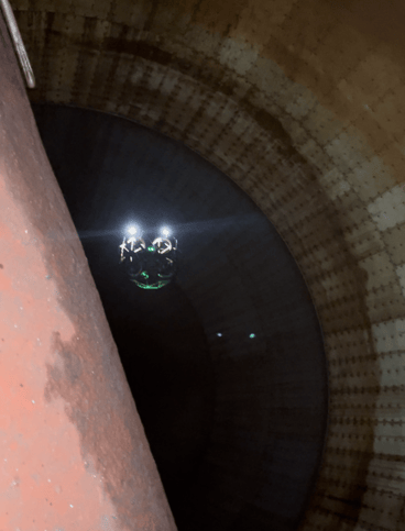 CS Mining Elios 3 Flying Beside Storage Bin 