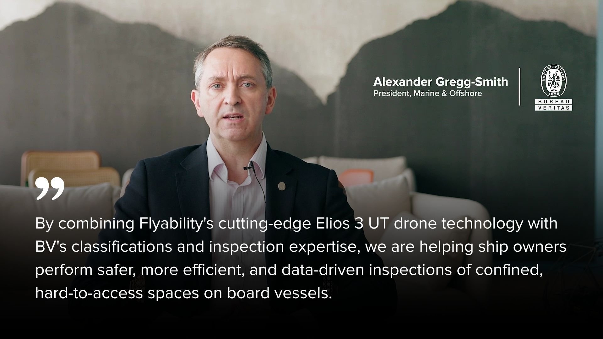 Bureau Veritas and Flyability Collaboration. Quote from Alexander Gregg-Smith on Remote Inspection Techniques