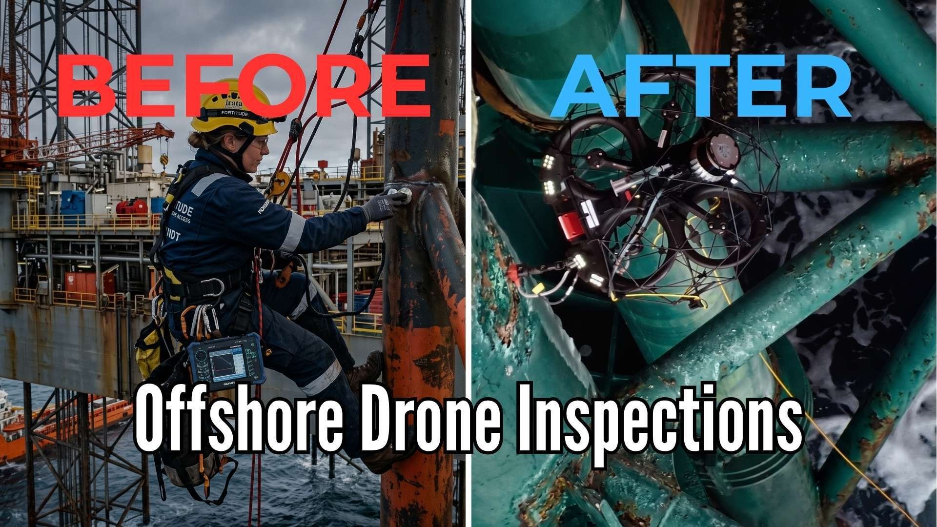 Rope Access VS Drone Inspection Offshore