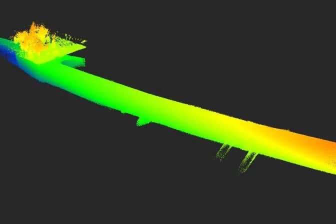 LiDAR point cloud of a sewer tunnel 