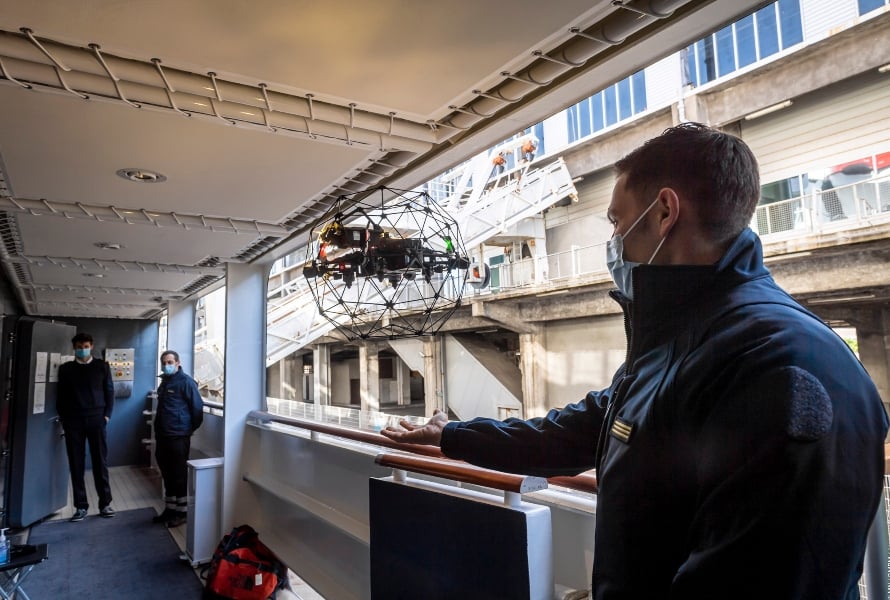 Marine Firefighters of Marseille Test the Elios 2 for Ship Rescues