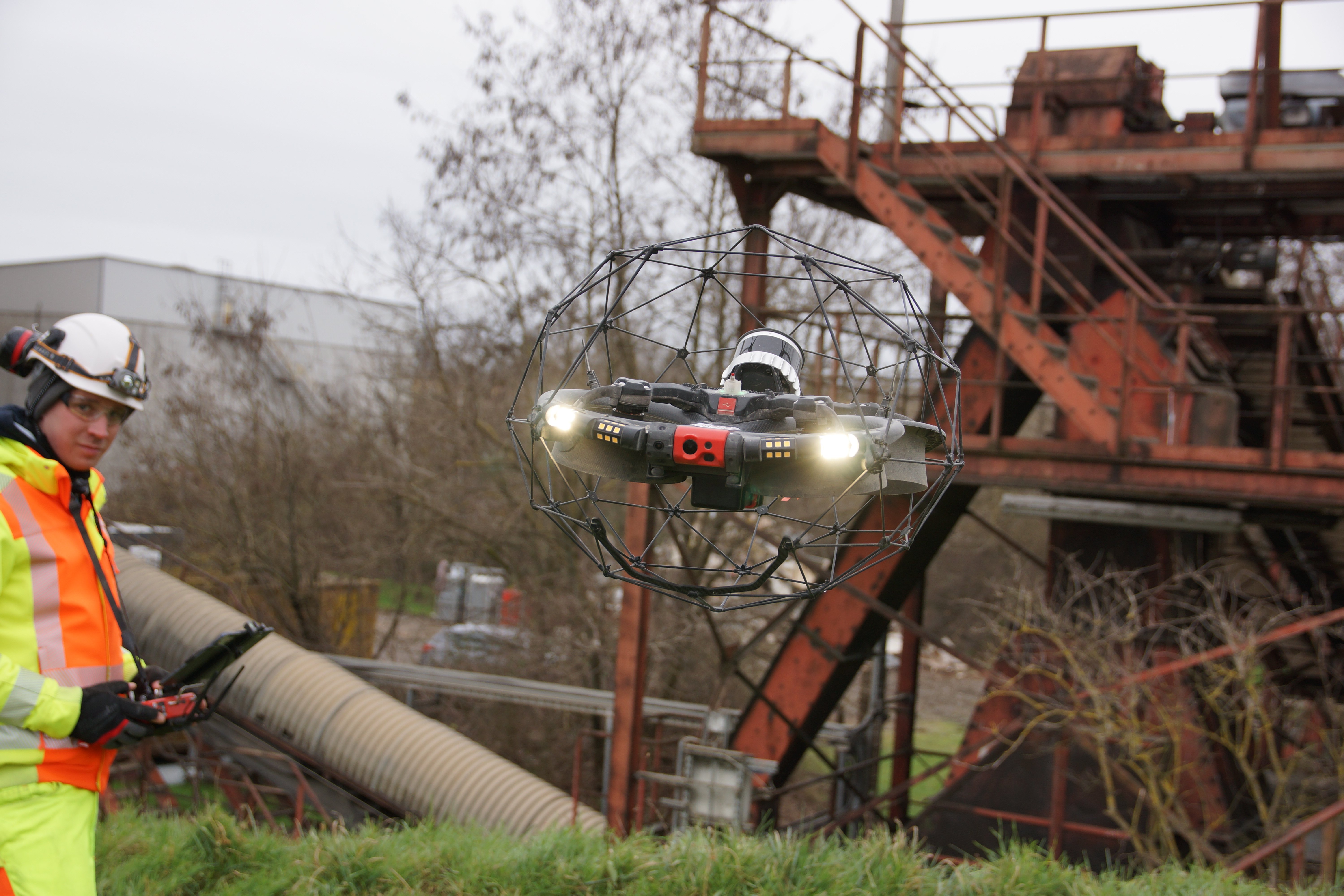 Using the Elios 3 drone to monitor stockpiles at a cement plant