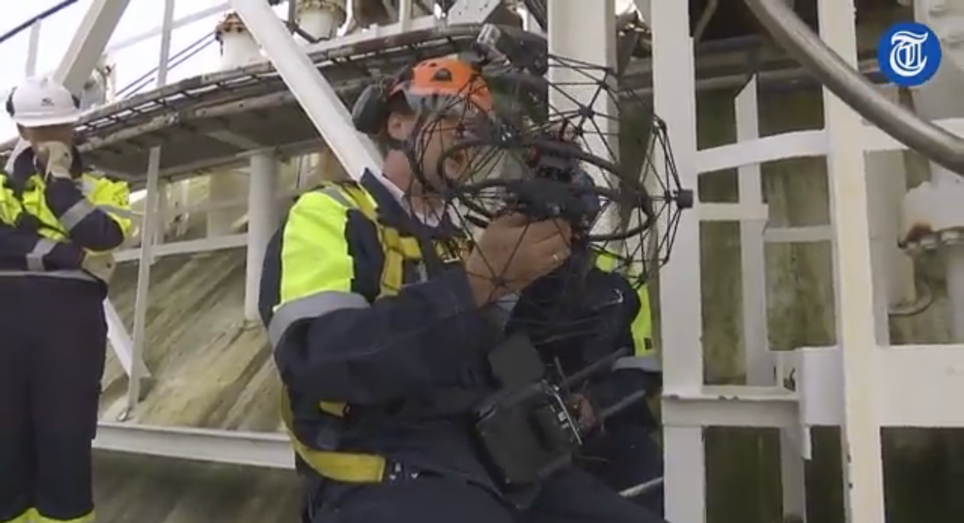 Flyability Elios performs the inspection of a storage tank at Vopak Netherlands