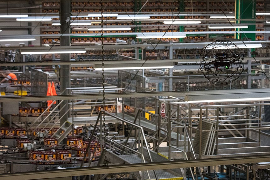 60,000 Bottles of Beer per Hour: This Collision-Tolerant Drone Keeps Production Going During Inspection at Pilsner Urquell